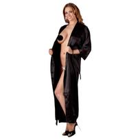 kimono juoda - Seksualus ilgas chalatas Cottelli Collection - 1 nuotrauka