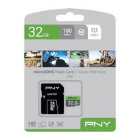 sd kortele 2gb - PNY Elite, 32 GB MicroSDHC CL10 + SD adapteris - 1 nuotrauka