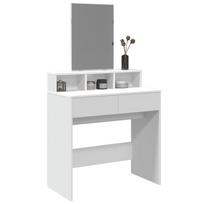 kosmetinis stalas baltas - Kosmetinis staliukas su veidrodžiu, baltas (White), 80x41x144,5cm - 2 nuotrauka