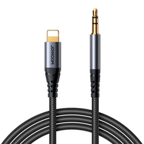 lightning to 3.5mm aux - Joyroom SY-A06 AUX Lightning kabelis 3.5mm 1.2m Juodas (Black) - 2 nuotrauka