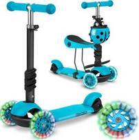 triratukas paspirtukas - Ricokids Buggy triratis paspirtukas, mėlynas (Blue) - 2 nuotrauka