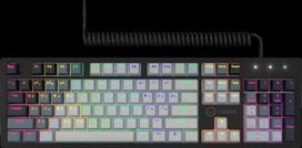 white gaming keyboard - LORGAR Azar 514, RGB apšvietimas, Baltas (White) - 3 nuotrauka