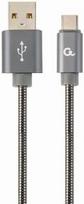 Gembird Premium USB To USB Type - C Spiral Metal Grey 2m