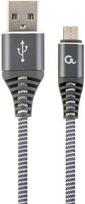 Gembird USB To Micro USB Premium Cotton Braided Cable Grey / White 2m