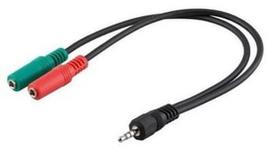 kabelis 3.5mm 2.5mm - Manhattan Cable Jack to Jack x2 Black 0.15m - 1 nuotrauka