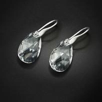 Diamond Sky 925 Sterling Silver Earrings Baroque with Crystals From Swarovski
