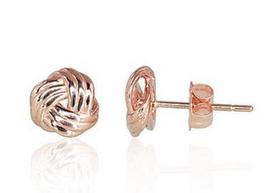 Diamond Sky 14K Red Gold Earrings Vortex V Solid Gold 585