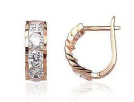 Diamond Sky 14K Red Gold Earrings Werth Solid Gold 585