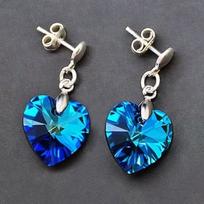 Diamond Sky 925 Sterling Silver Romantic Heart II Bermuda Blue with Crystals From Swarovski