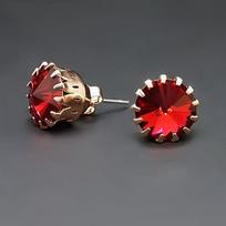 Diamond Sky Earrings Vintage VII Scarlet with Crystals From Swarovski