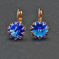Diamond Sky Earrings Vintage III Sapphire With Swarovski Crystals