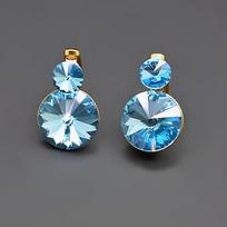 Diamond Sky Earrings Clarice IV Aquamarine Blue With Swarovski Crystals