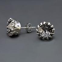 Diamond Sky Earrings Vintage VII Black Patina with Crystals From Swarovski