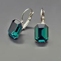 Diamond Sky Earrings Lourdes Emerald With Swarovski Crystals