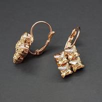 Diamond Sky Earrings Crystal Twister Golden Shadow With Swarovski Crystals