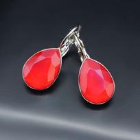 Diamond Sky Earrings Crystal Drop Royal Red With Swarovski Crystals