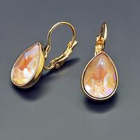 Diamond Sky Earrings Crystal Drop Cappuccino DeLite With Swarovski Crystals