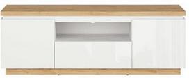 Black Red White TV Table Erla White/Oak