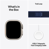 ultra apple watch - Apple Watch Ultra 2 GPS + Cellular 49mm Natural Titanium Case with Blue Trail Loop - M/L - 3 nuotrauka