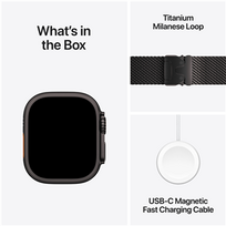apple watch milanese loop - Apple Watch Ultra 2 GPS + Cellular 49mm Black Titanium Case with Black Titanium Milanese Loop - M - 3 nuotrauka