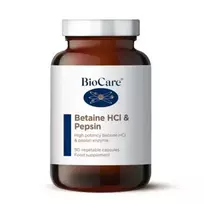betaines - Biocare Betaine HCL & Pepsin Maisto papildas virškinimui, 90 kapsulių - 1 nuotrauka