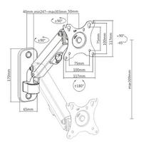 stovas televizoriaus - DISPLAY ACC MOUNTING ARM 27"/MA-WA1-01 GEMBIRD - 3 nuotrauka