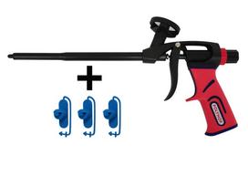 kampinis antgalis - POLYNOR Premium tefloninis pistoletas putoms su 3 kampiniais antgaliais - 2 nuotrauka
