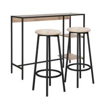 Baro baldų komplektas Home4You Hedvig, juodas (Black)