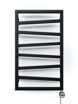gyvatukas juodas - Elektrinis rankšluosčių džiovintuvas Terma ZigZag, metalinė juoda, 50 cm x 83.5 cm, 300 W - 1 nuotrauka