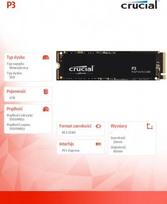 m.2 crucial 4tb - SSD M.2 4TB Crucial P3 NVMe PCIe 3.0 x 4 CT4000P3SSD8 - 3 nuotrauka