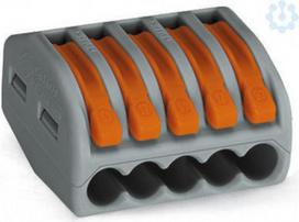 Laidų jungtis Wago 222-415, 1-4 mm², 40 vnt., pilka/oranžinė