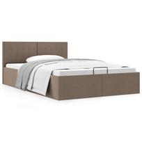 miegamojo lovos rem - Lovos rėmas vidaXL, su daiktadėže, taupe (Taupe), 120x200cm, audinys - 1 nuotrauka