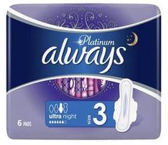 Always Pads Ultra Platinum Night Single 6pcs