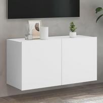 sienos stalas - DANPOL TV staliukas Prie sienos montuojama, balta (White), 80x30x41cm - 1 nuotrauka