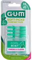 GUM Soft-Picks Comfort Flex, Medium Mint tarpdančių šepetėlis, 40 vnt.
