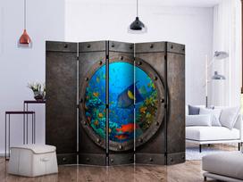 Širma Artgeist Submarine Window II, įvairių spalvų, 225 cm x 172 cm