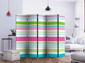 Širma Artgeist Bright Stripes II, įvairių spalvų, 225 cm x 172 cm