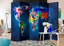 Širma Artgeist Colorful Map Paravent872J, įvairių spalvų, 225 cm x 172 cm