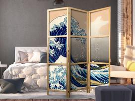 Širma Artgeist Pertvara - Great Wave In Kanagawa I Paravent_Sj0017, įvairių spalvų, 135 cm x 172 cm