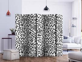 Širma Artgeist Black And White Maze II, įvairių spalvų, 225 cm x 172 cm