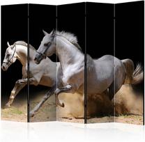 Širma Artgeist Galloping horses on the sand II, ruda/juoda/pilka, 225 cm x 172 cm