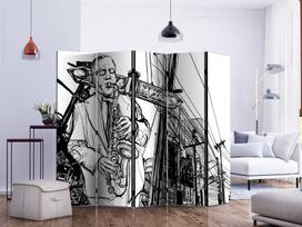 Širma Artgeist Saxophone Recital On Broadway II Paraventtc1845_Os, įvairių spalvų, 225 cm x 172 cm