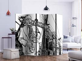 Širma Artgeist Saxophone Recital On Broadway II Paraventtc1845, įvairių spalvų, 225 cm x 172 cm