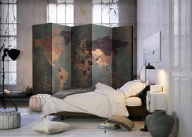 Širma Artgeist Map In Browns And Greys Paravent874J, įvairių spalvų, 225 cm x 172 cm