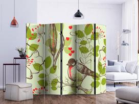 Širma Artgeist Bird And Lilies Vintage Pattern II, įvairių spalvų, 225 cm x 172 cm