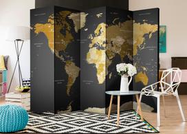 Širma Artgeist World Map On Dark Background Paravent877, įvairių spalvų, 225 cm x 172 cm