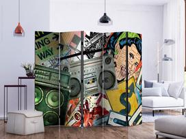 Širma Artgeist Graffiti Girl II Paraventtc1833_Os, įvairių spalvų, 225 cm x 172 cm
