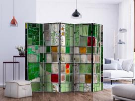 Širma Artgeist Emerald Stained Glass II, įvairių spalvų, 225 cm x 172 cm