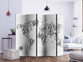 Širma Artgeist Retro Continents (Grey) II, įvairių spalvų, 225 cm x 172 cm