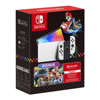 prekiau - Nintendo Switch OLED 64GB Baltas (White) + Mario Kart 8 Deluxe + 12M NSO - 1 nuotrauka